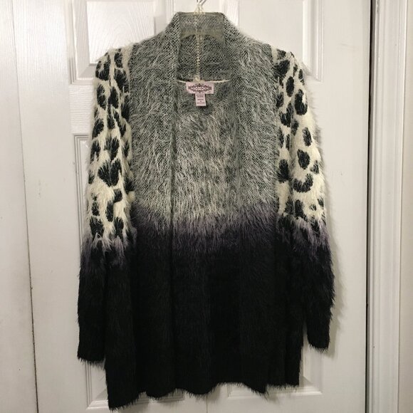 Oliver Animal Print Fuzzy Sweater Hombre - Picture 1 of 6